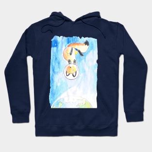 Space Fox soaring through the sky Hoodie